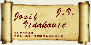 Josif Vidaković vizit kartica